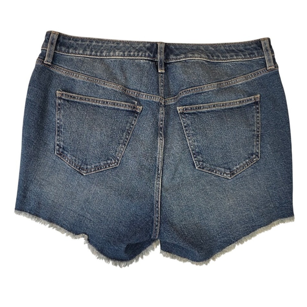 Torrid Women's 12 Denim Shorts Blue Distressed High Rise Raw Hem 3" 17223325 - Picture 2 of 10